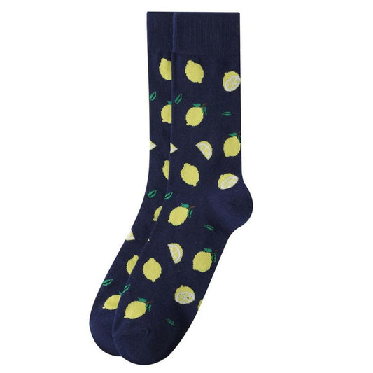 Mens Lemon Socks Blue Socks Life is Socks