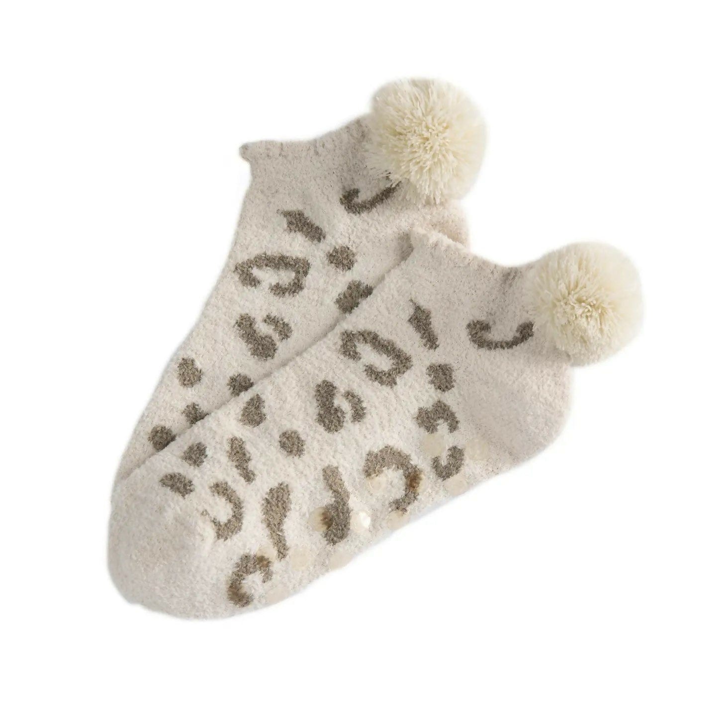 TaupeLeopardPrintSocks
