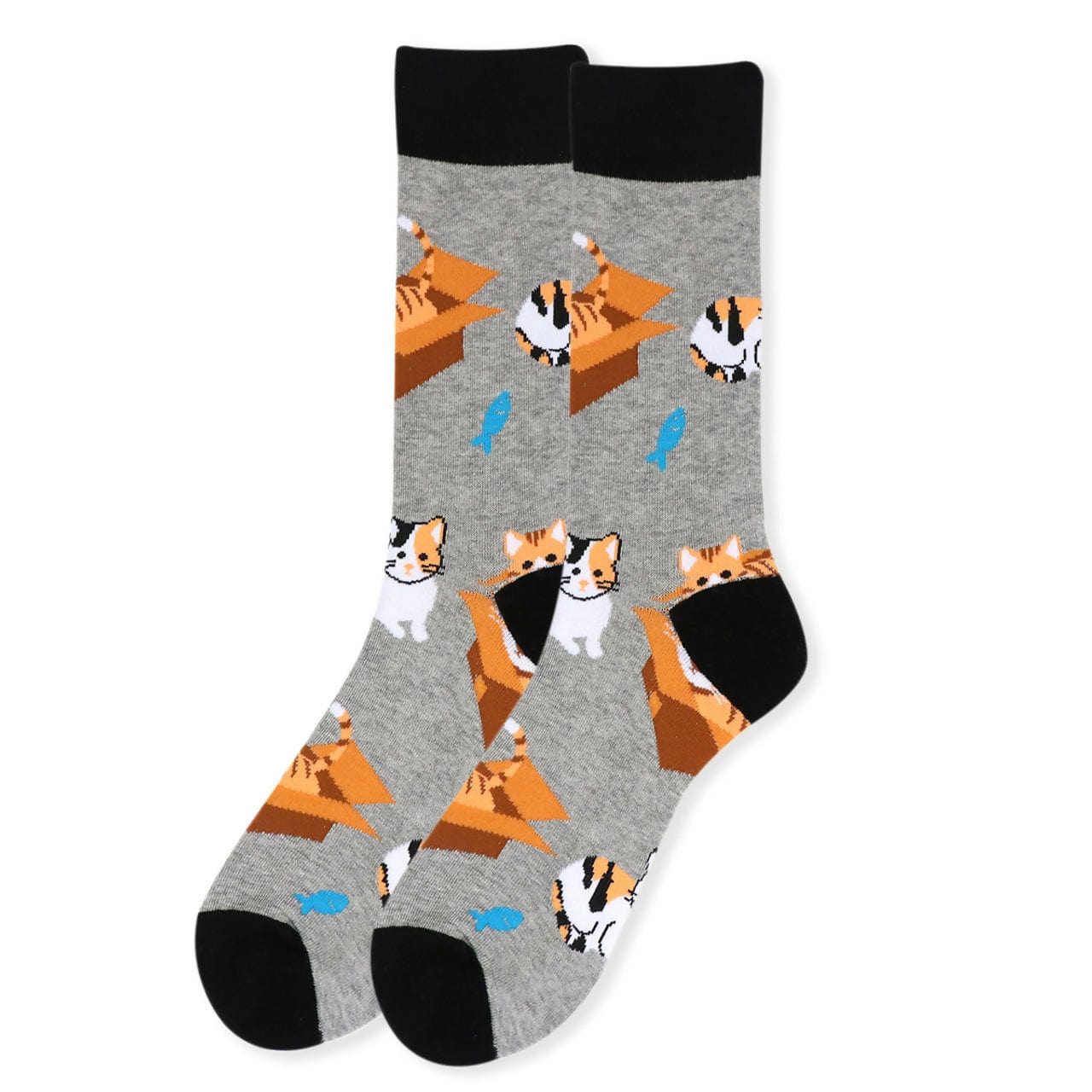 Mens Cat Socks Gray Life is Socks