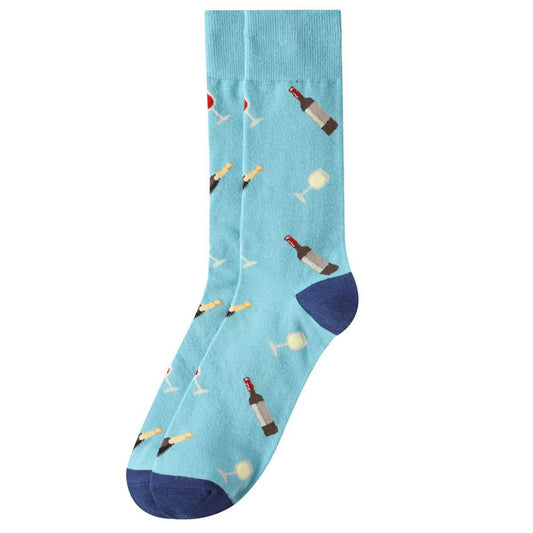 Mens Wine Socks Blue Wine Lover Socks Life is Socks