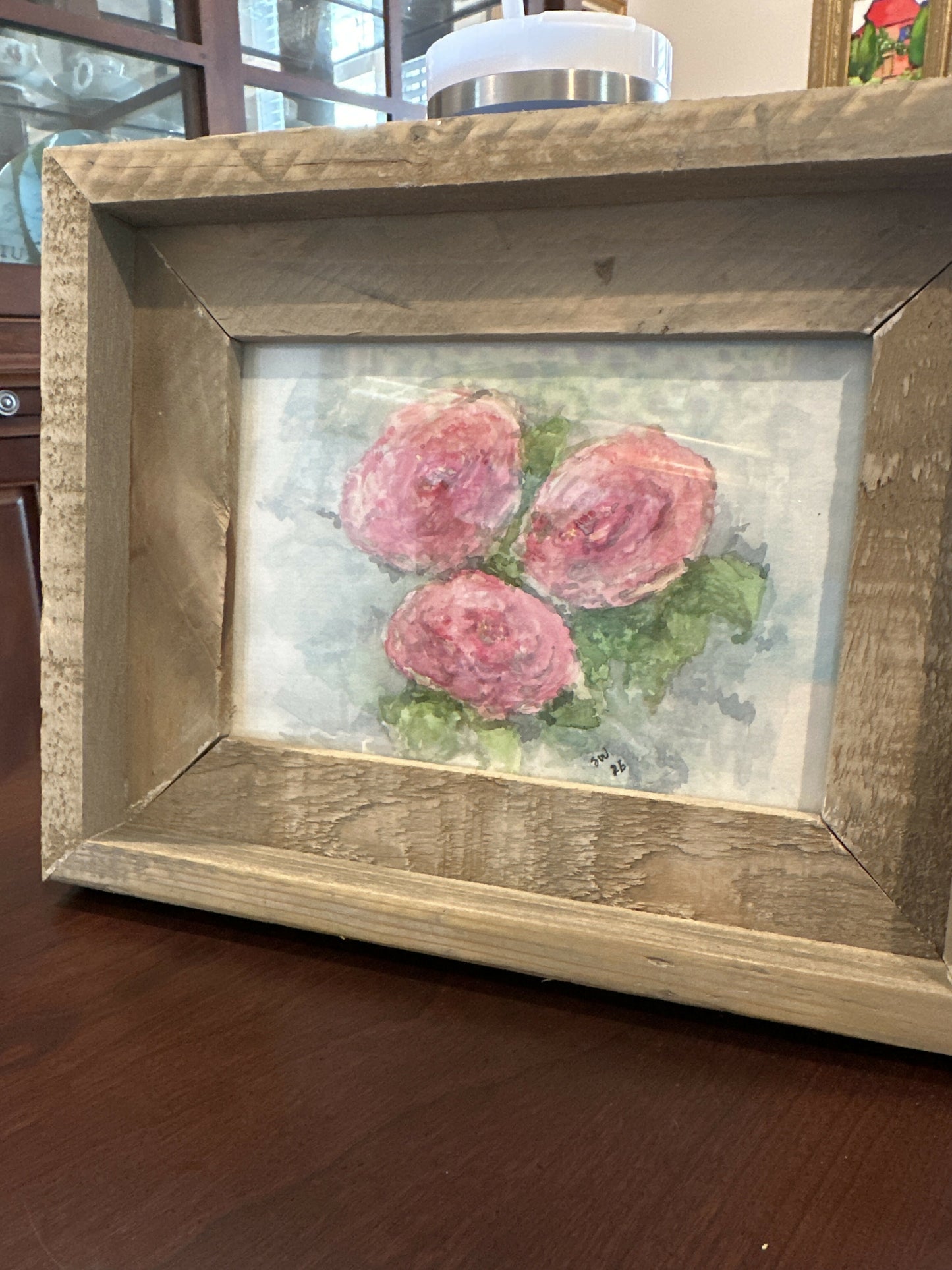 5x7 Watercolor rustic 8x10 frame “Three Beauties”
