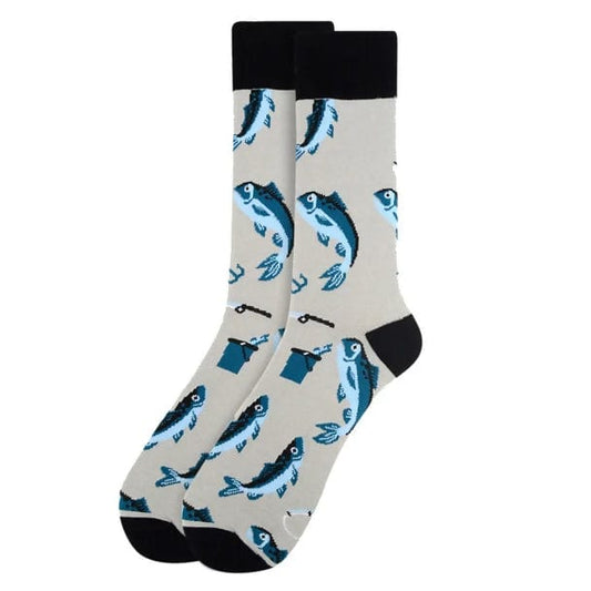 Mens Fish Socks Fisherman Gift for Man Life is Socks