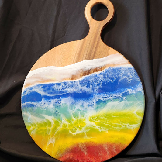 Round multi-colored tray