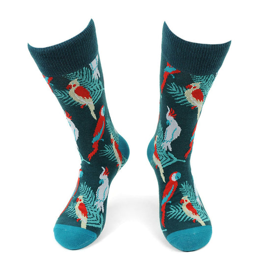 Mens Tropical Birds Socks - Crew Socks