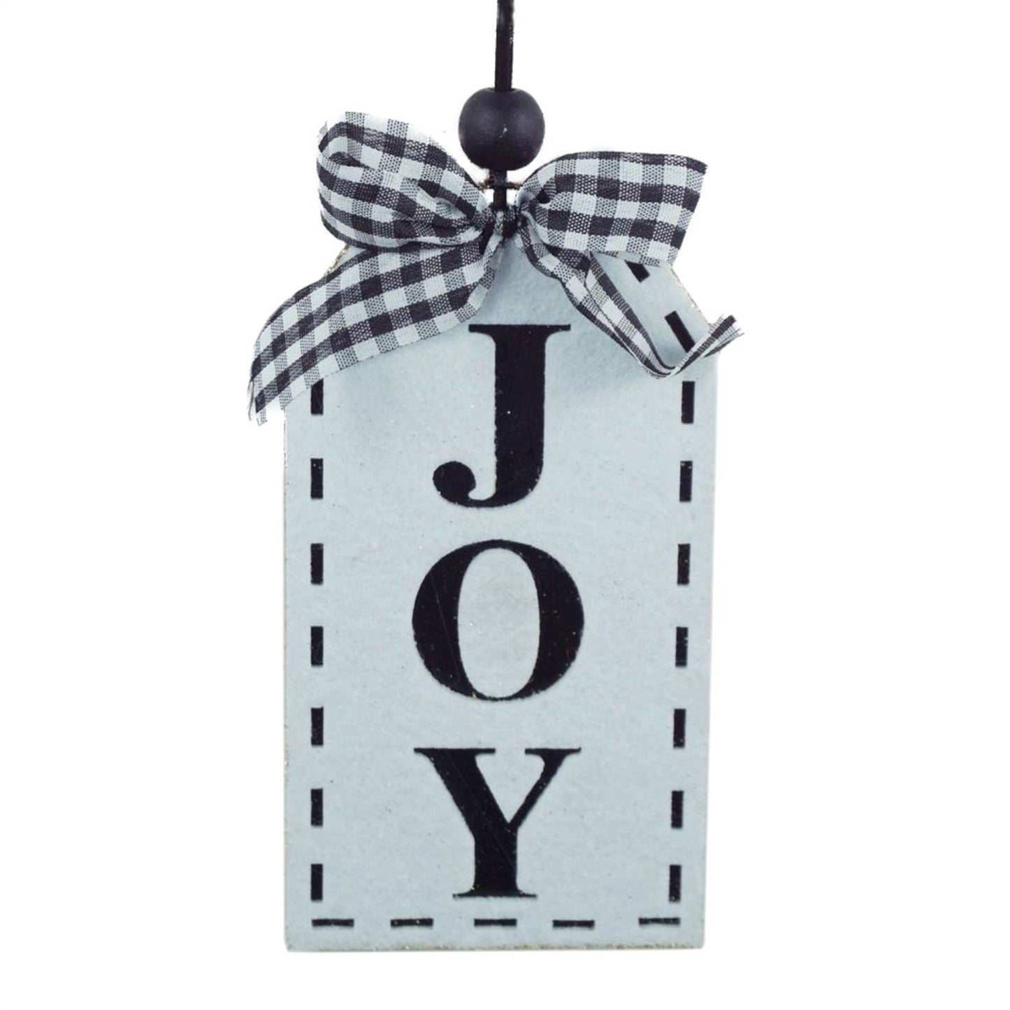 "JOY" Tag Christmas Ornament-Black/White