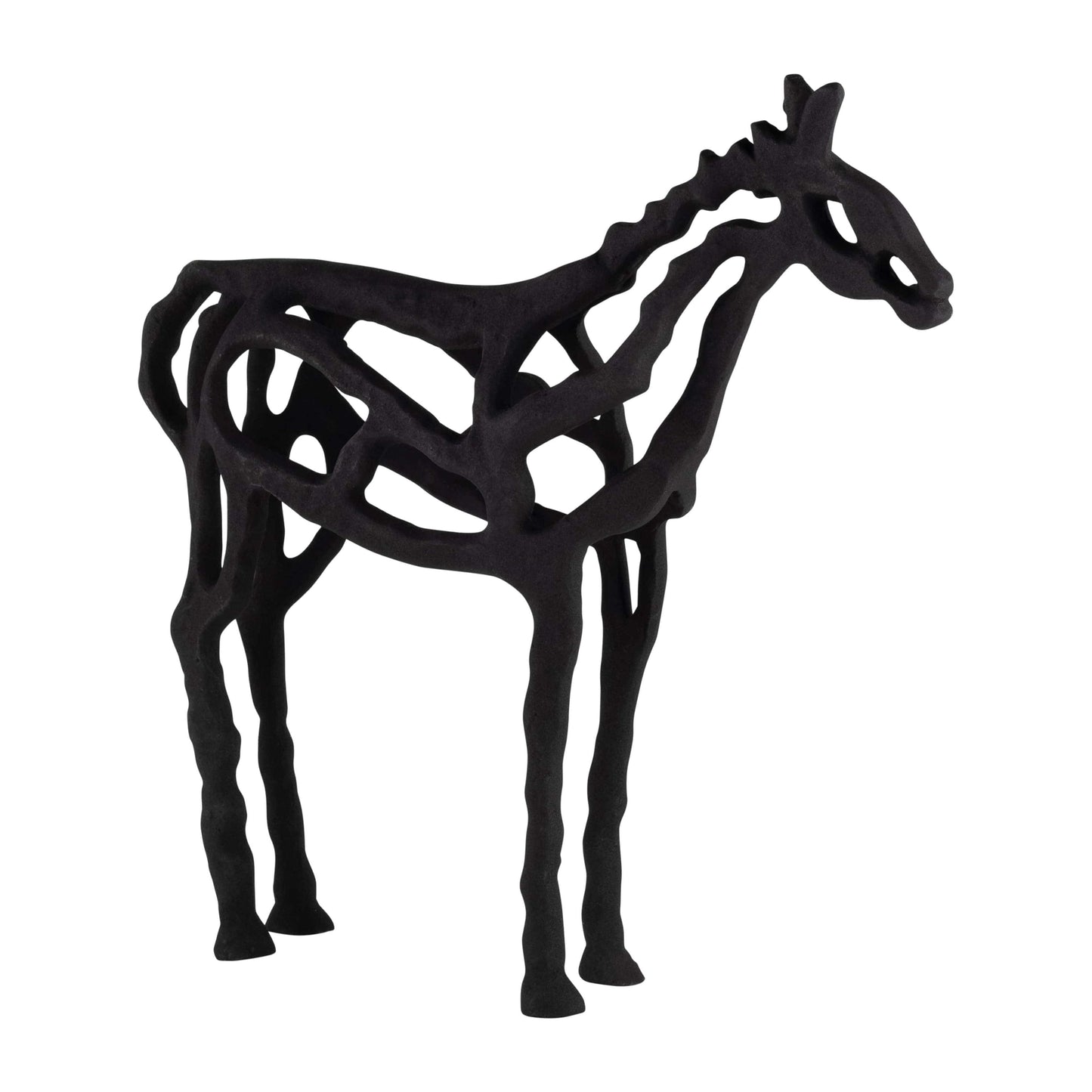 Decorative Sculpture - Black Metal Horse Illusion, 14 in.