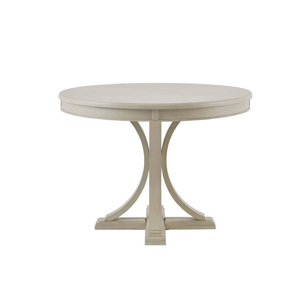 All Wood Farmhouse Round Dining Table antique white