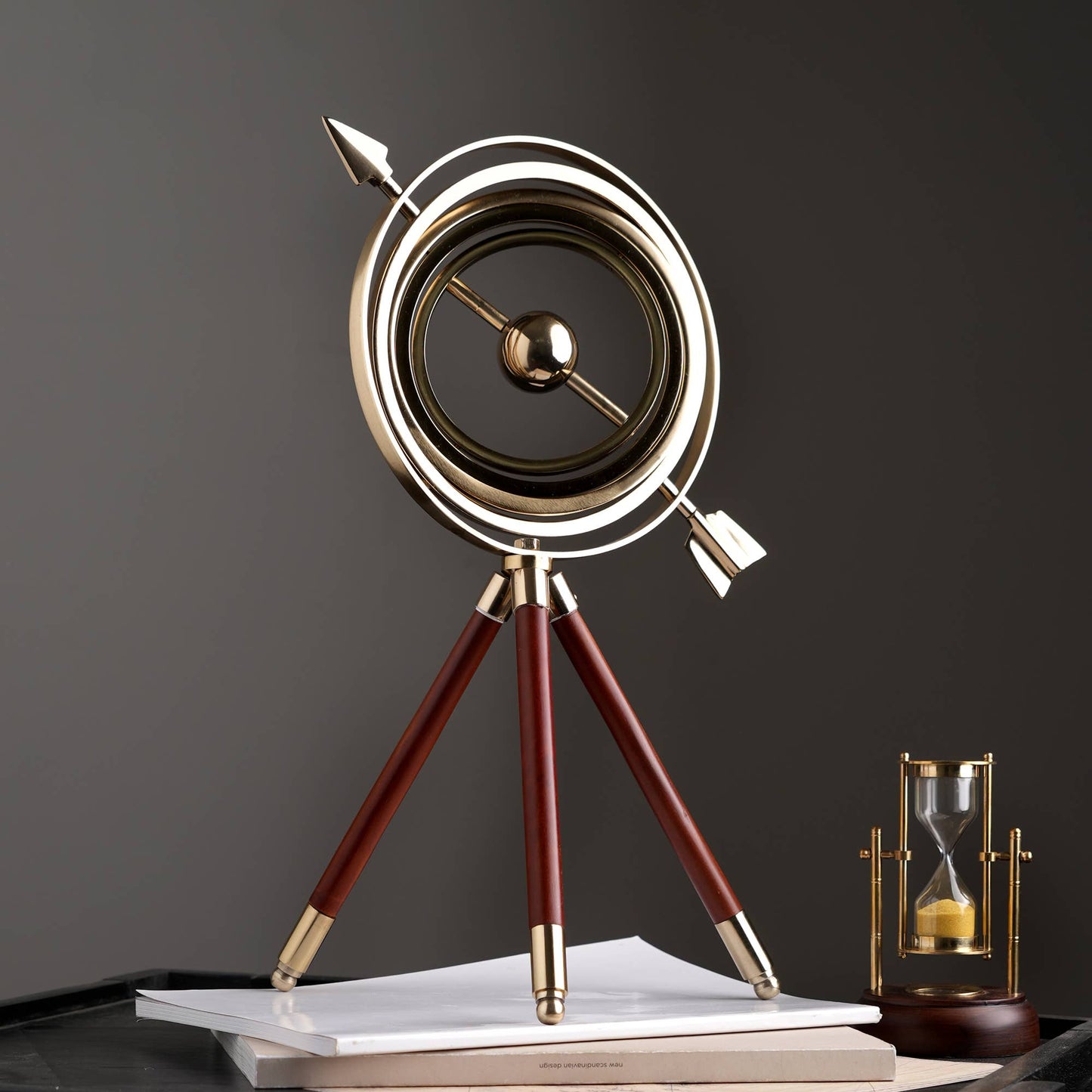 Armillary with Wood Tripod Stand
