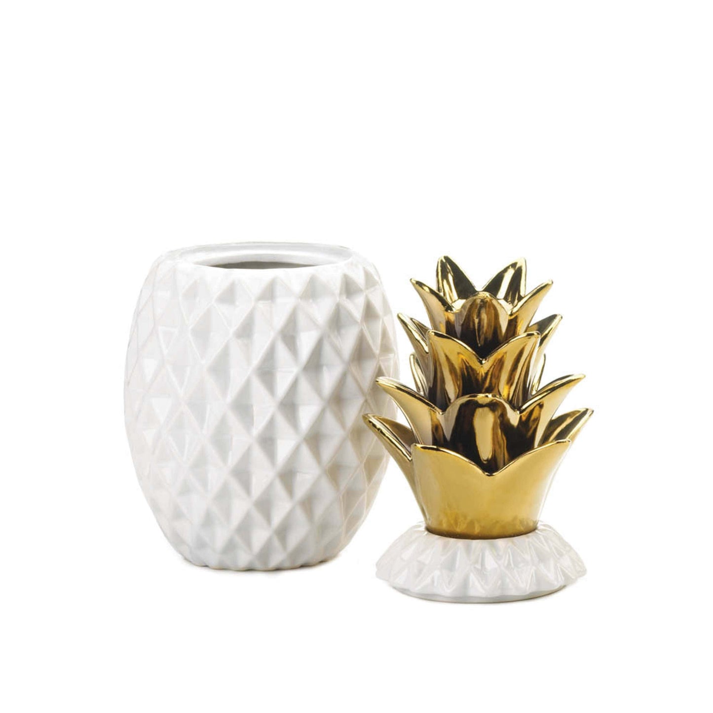 13'' Gold Topped Pineapple Jar