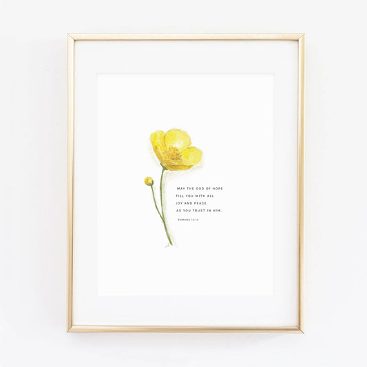 Romans 15:13 buttercup scripture print