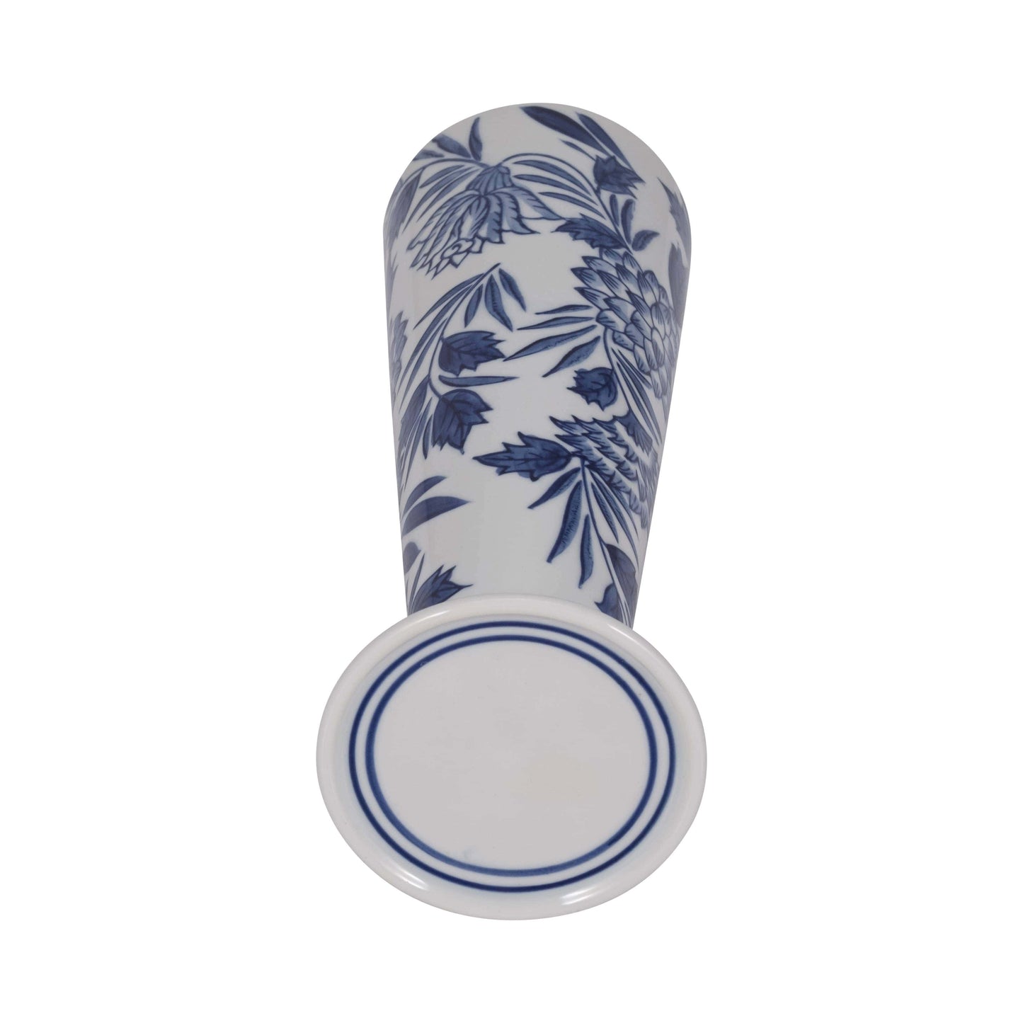 Blue/White 12 in. Porcelain Chinoiserie Candle Holder