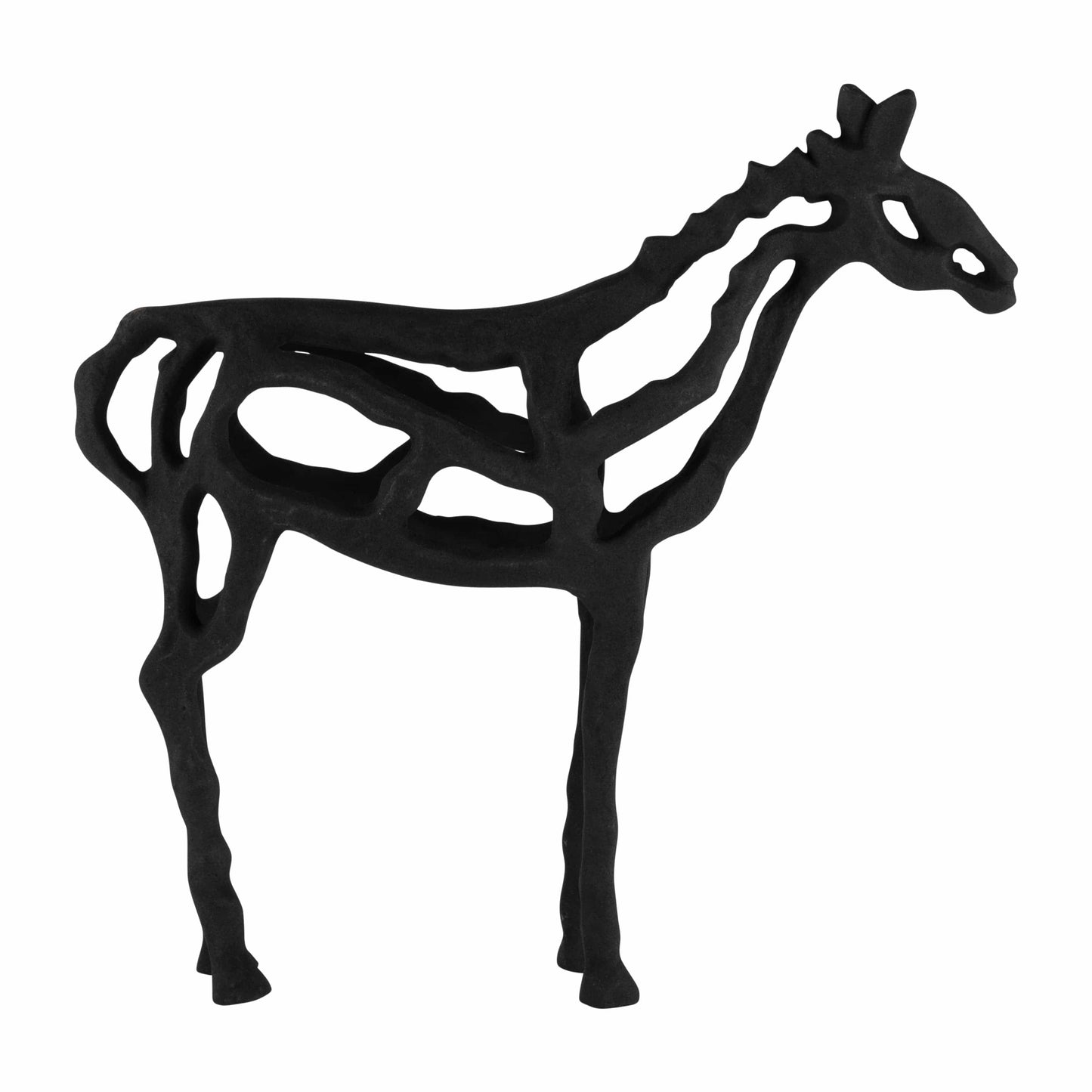 Decorative Sculpture - Black Metal Horse Illusion, 14 in.