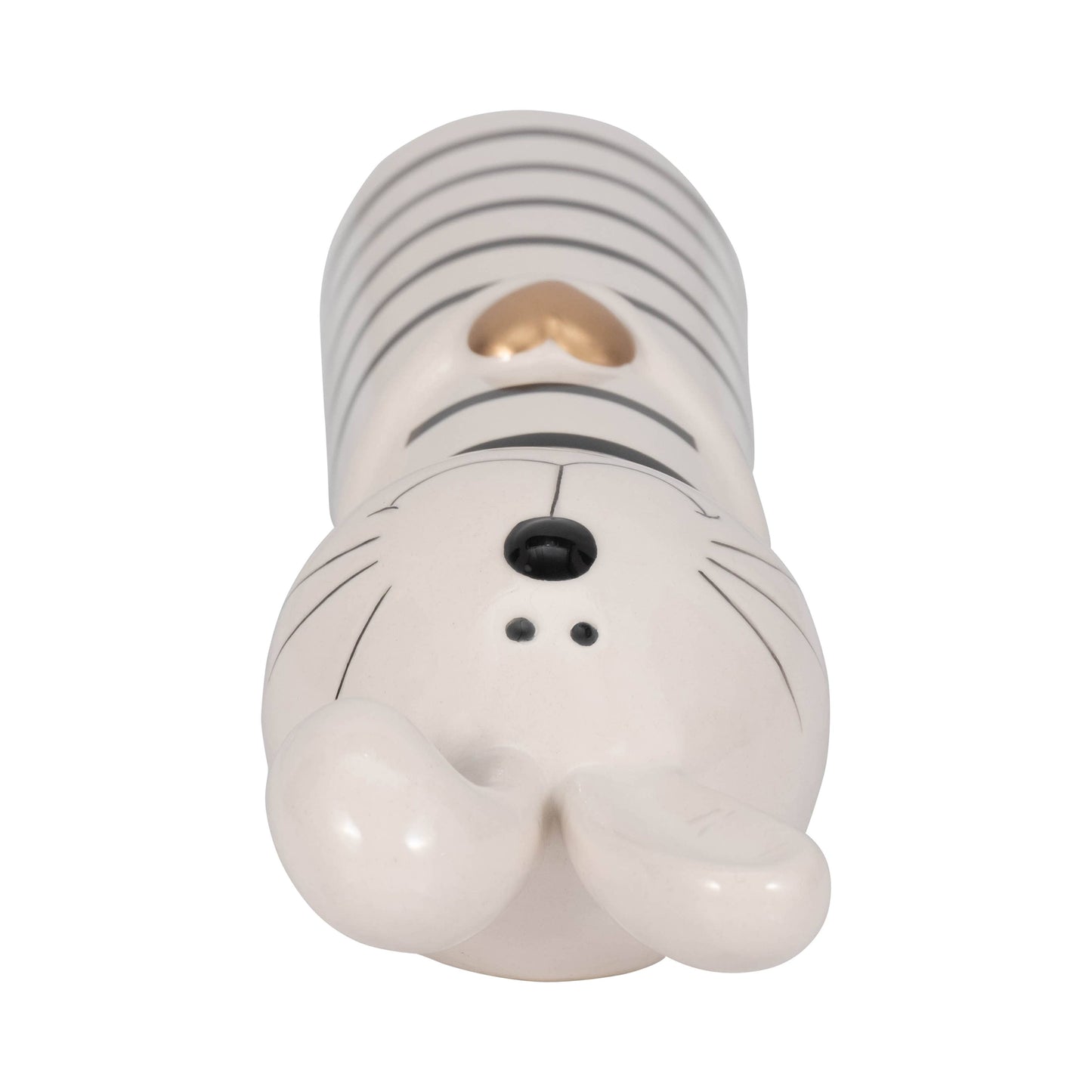 Ceramic Lines Bunny with Heart Figurine - White, 10 in.