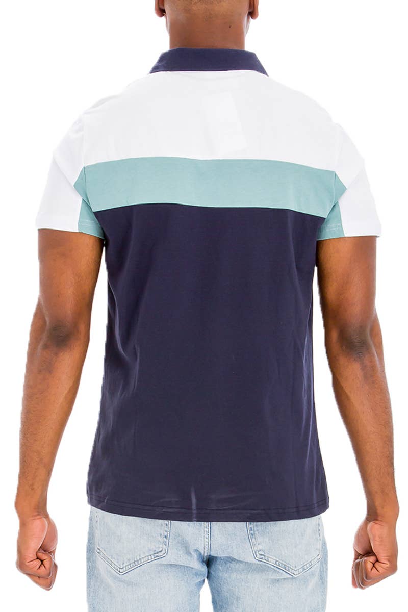Three Color Short Sleeve Polo Shirt