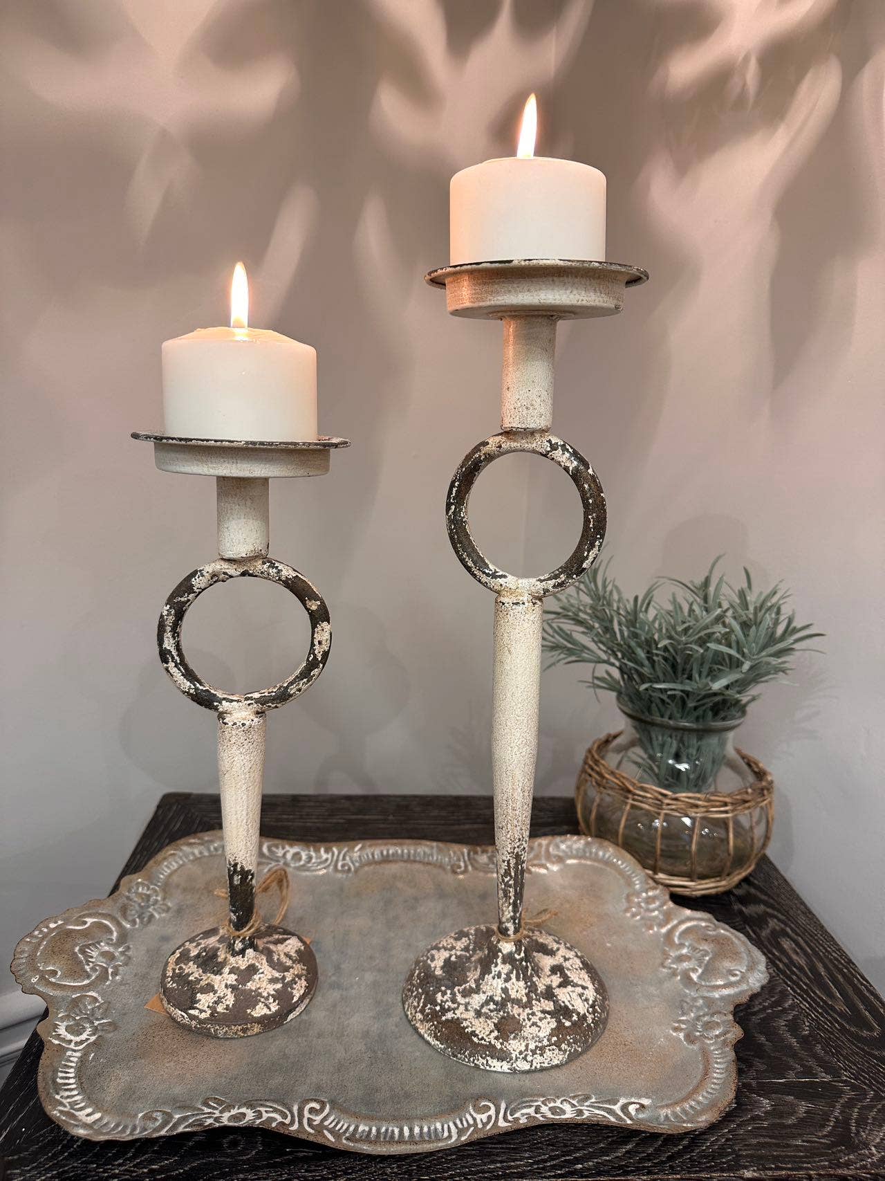 Antique Wrought Iron Candle Holder