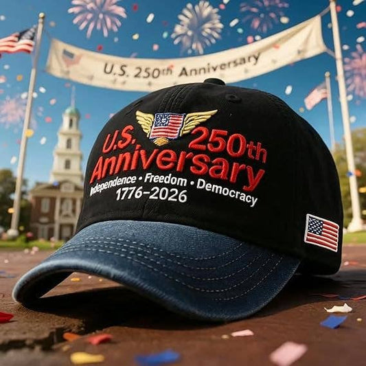 250th Anniversary Flag Embroidered Baseball Cap