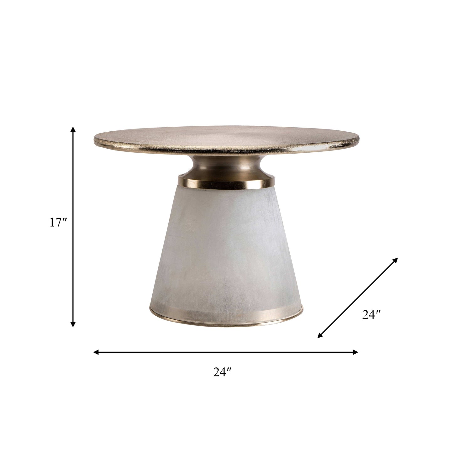 Metal Glass Round Coffee Table Pedestal Base - Clear, 17 in.