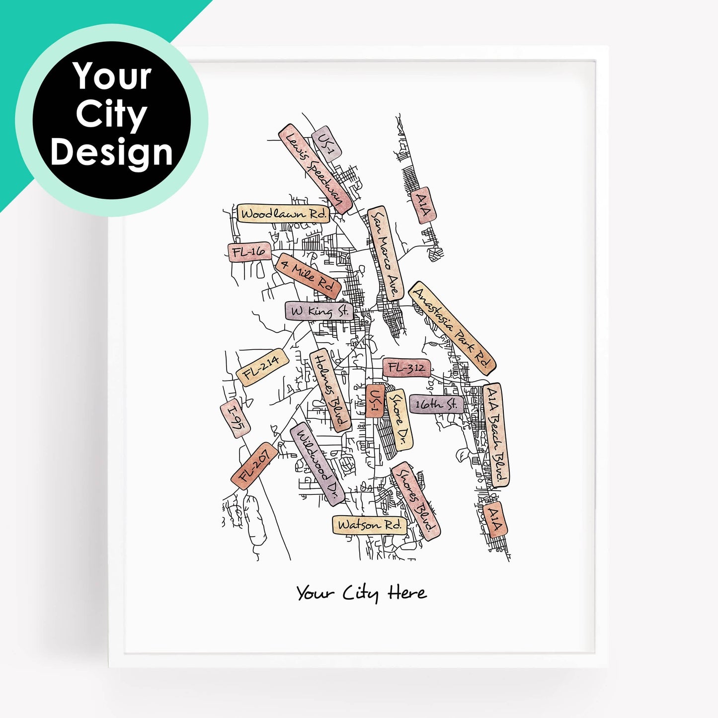 Street Map Print -