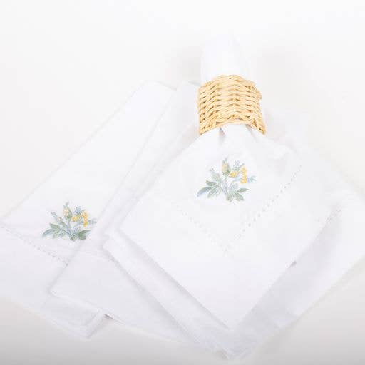 Garden Bud Embroidered Dinner Napkin Set