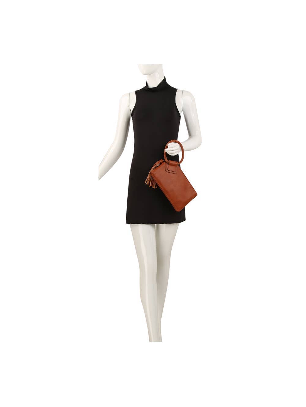 Braided Ring Handle Wristlet Clutch