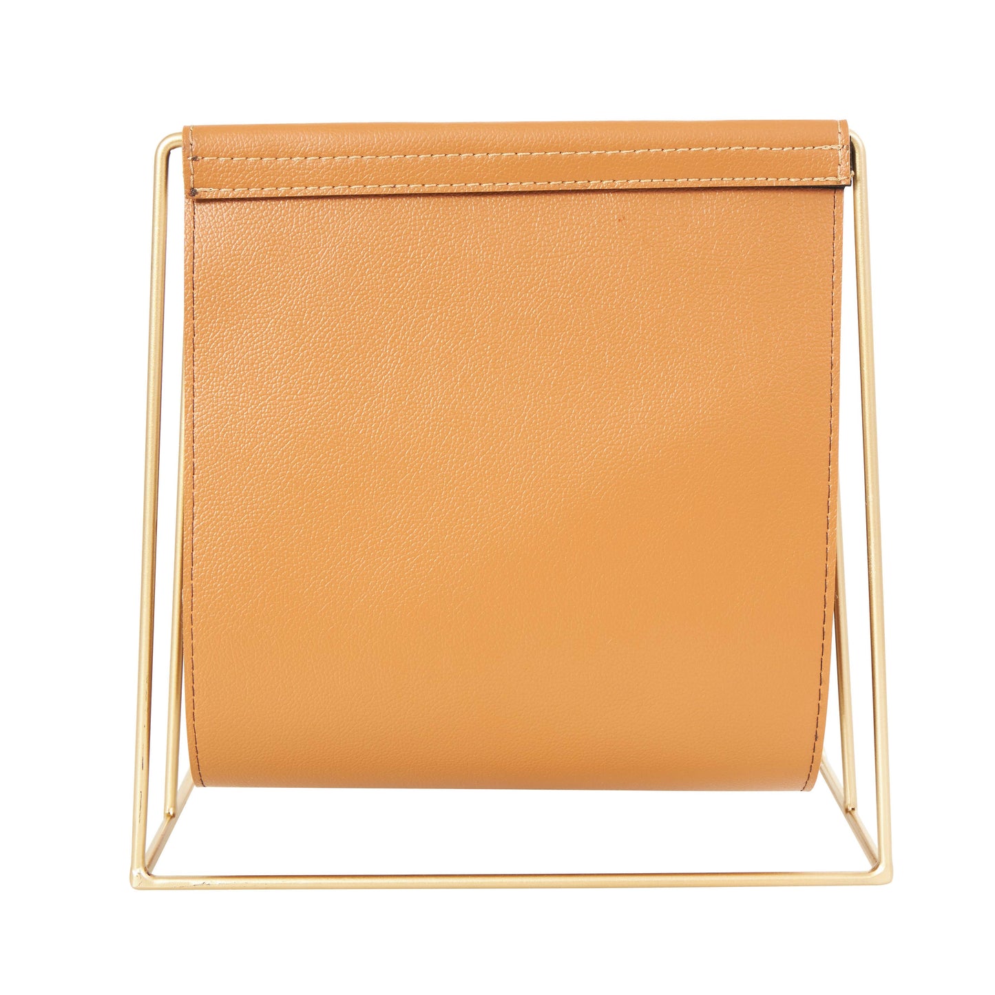 Modern Orange Leather Magazine Holder