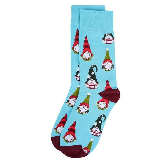 Mens Holiday Crew Socks Gnome