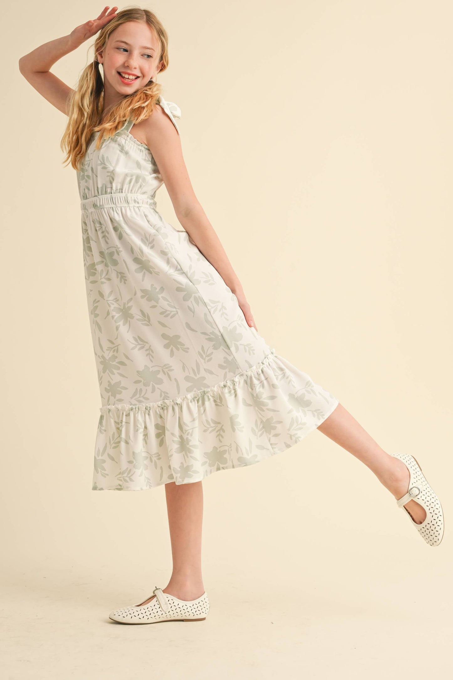 TWEEN GIRLS KIDS STRAPPY JULIETTE WAIST MIDI DRESS (7-12)