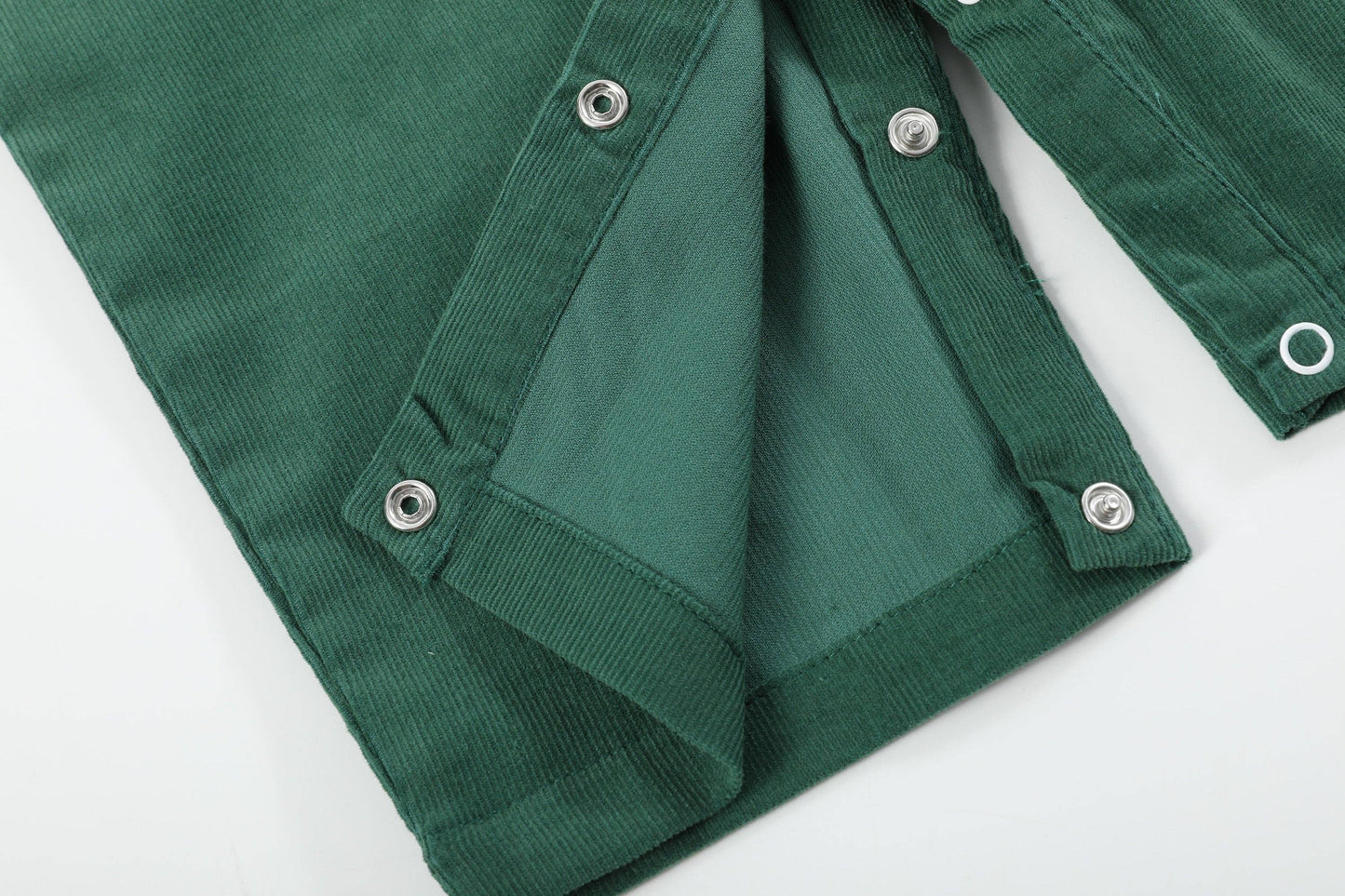 Green Corduroy Santa Smocked Overalls