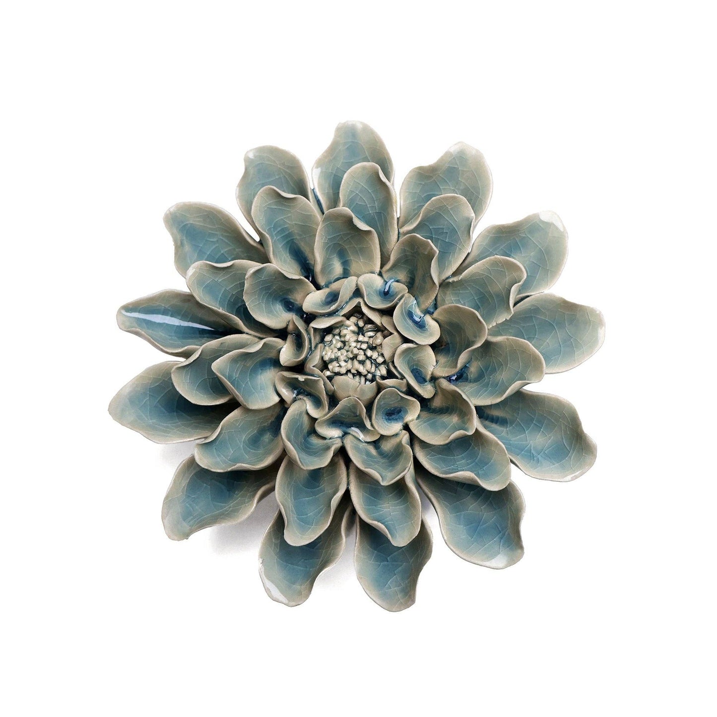 Powder Blue Aphrodite Dahlia Pottery Handmade Boxed Gift