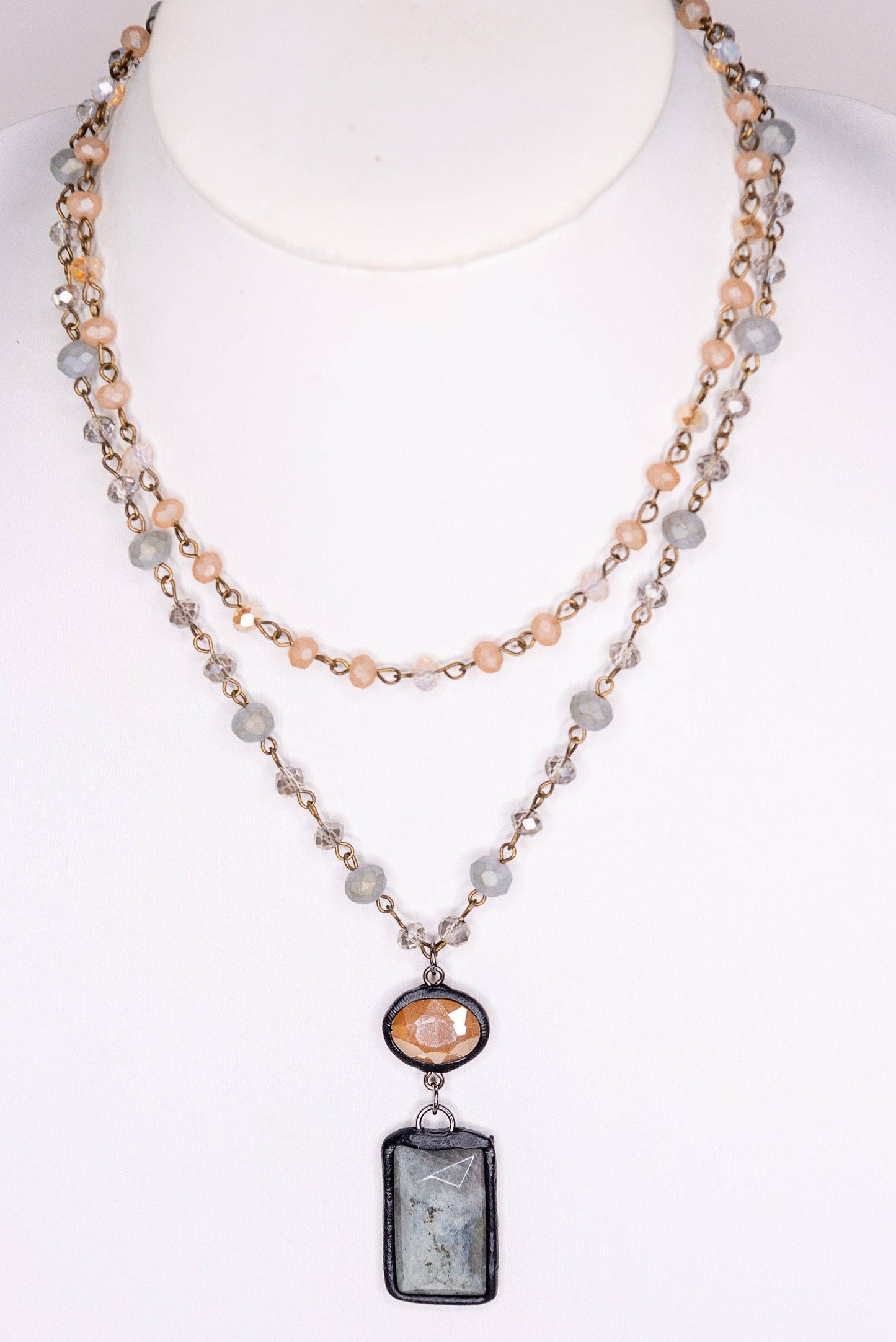 Harper Necklace in Grey