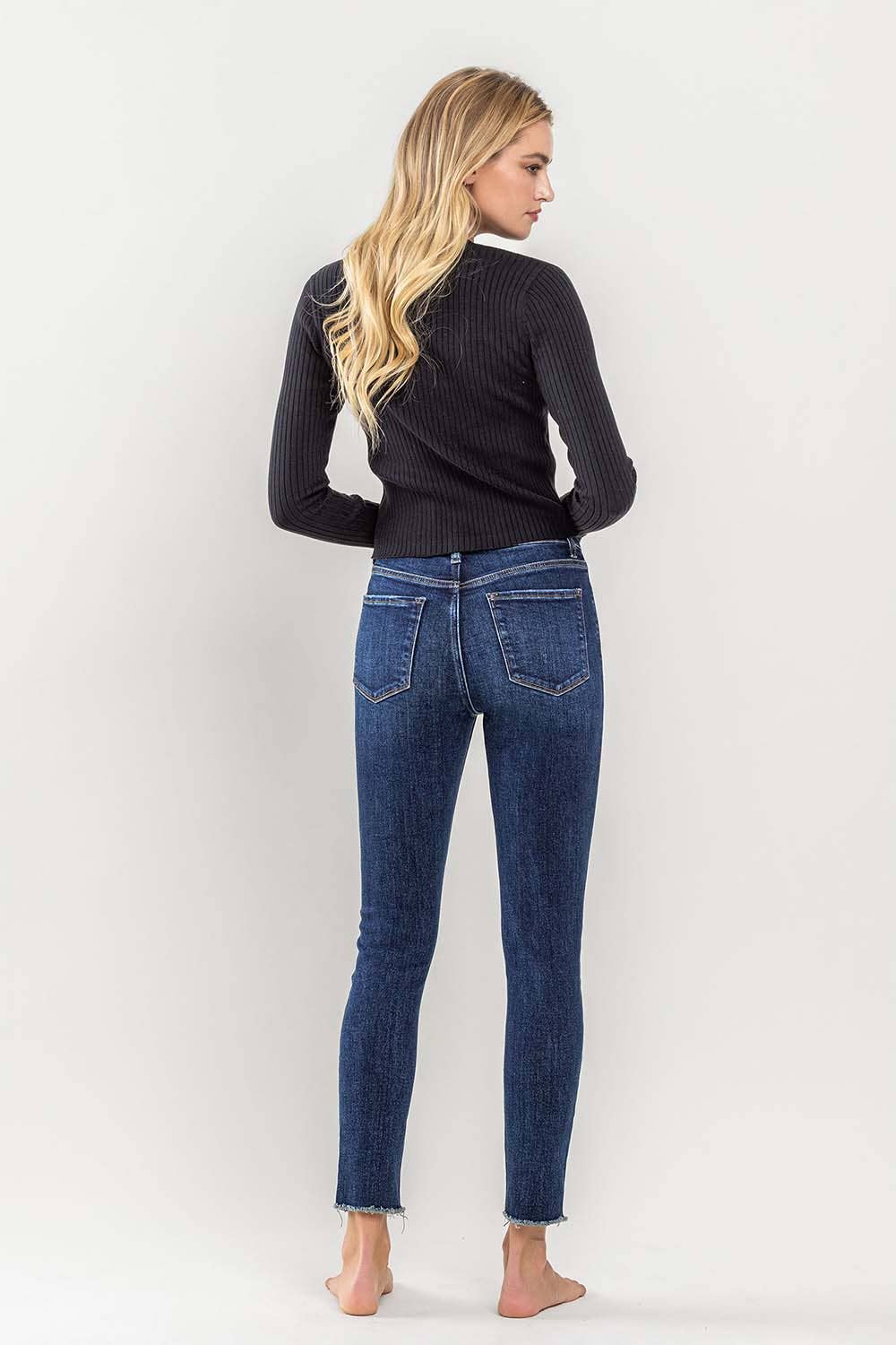 TUMMY CONTROL HIGH RISE CROP SKINNY JEANS LV1208