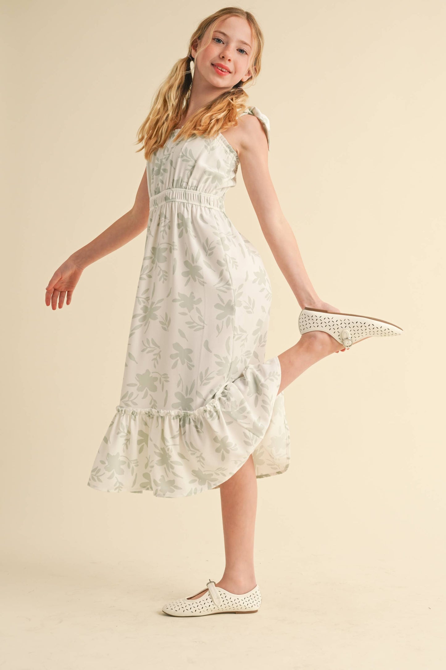 TWEEN GIRLS KIDS STRAPPY JULIETTE WAIST MIDI DRESS (7-12)