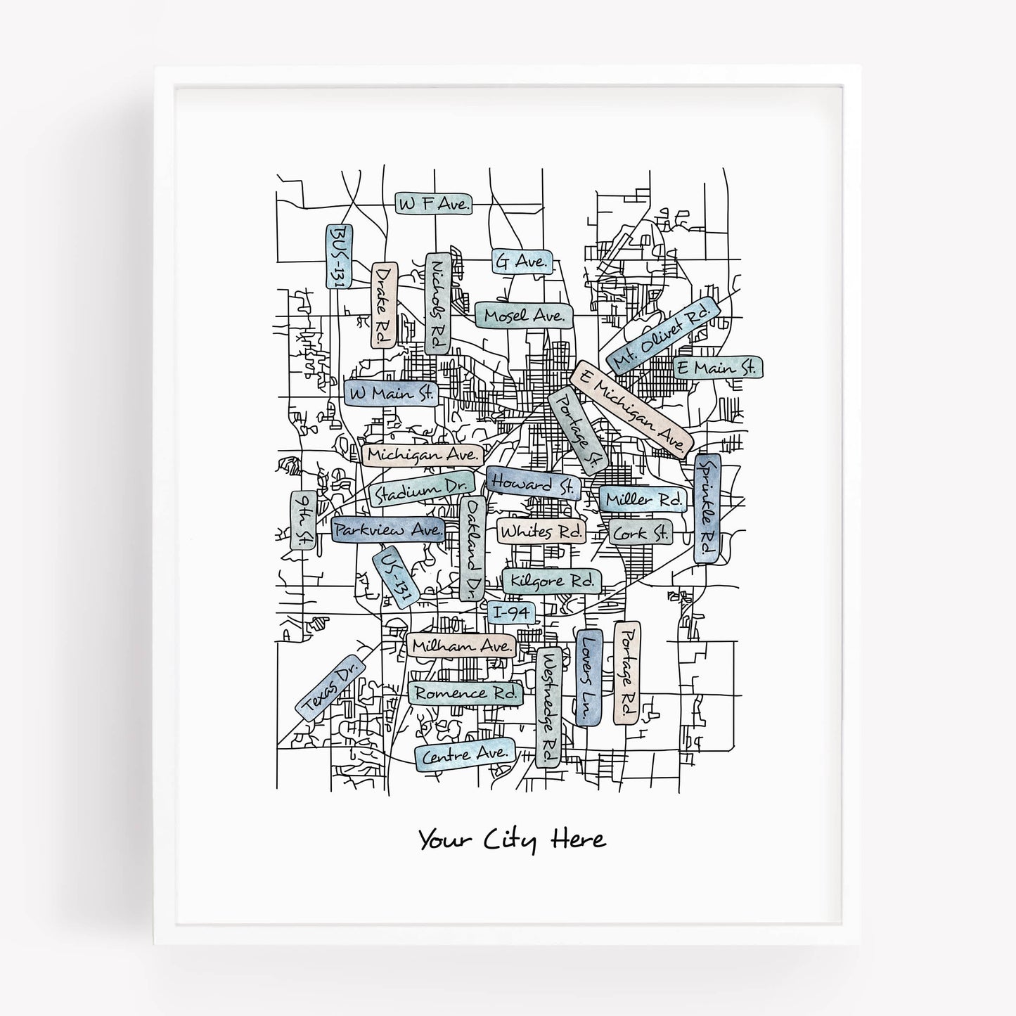 Street Map Print -