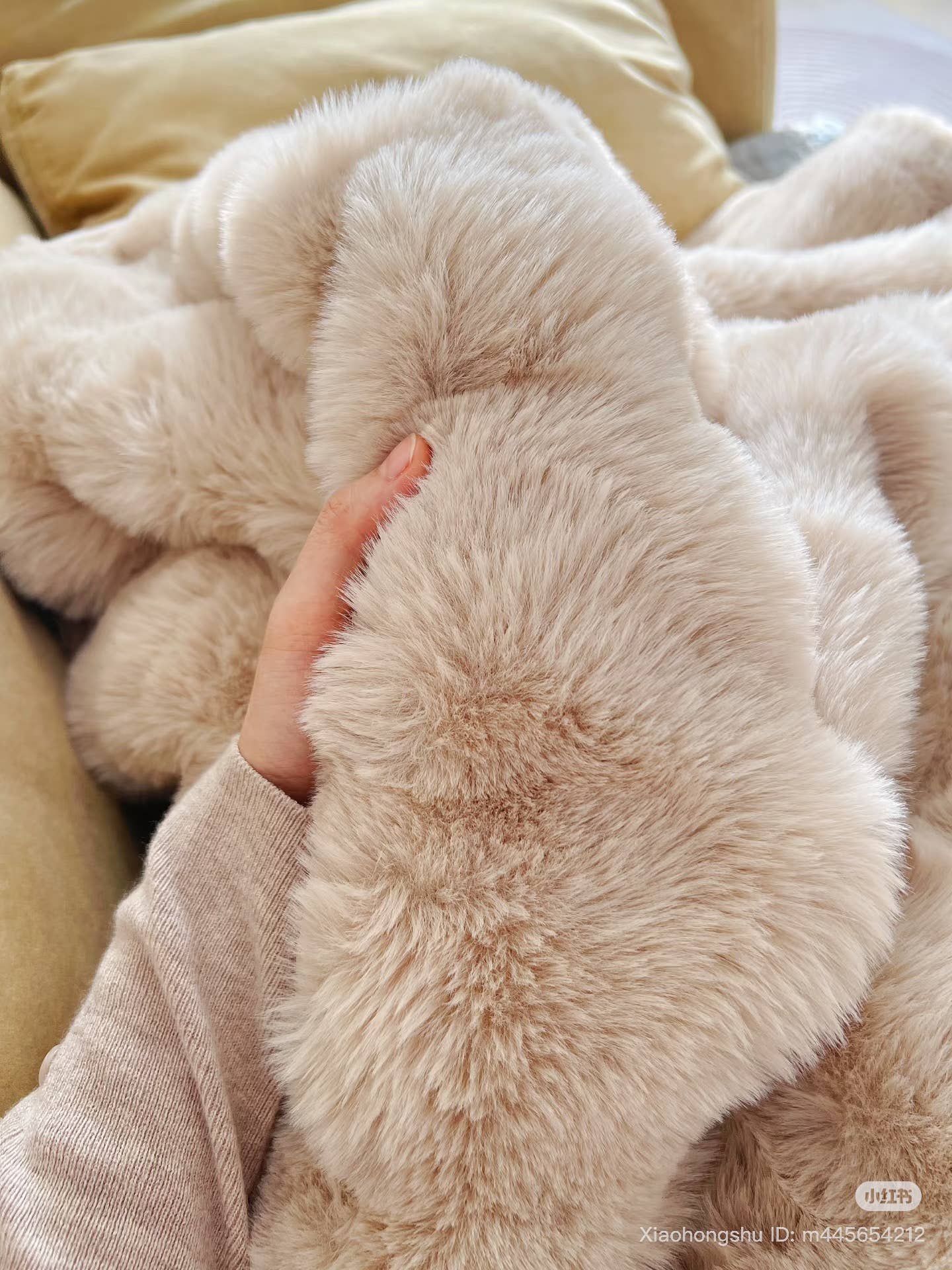 Luxury Soft Faux Rabbit Furry Throw Blankets Queen Size