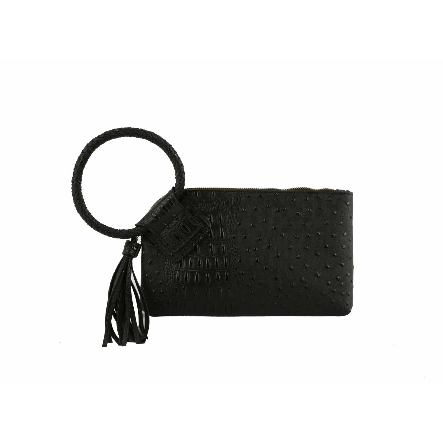 HF  Tassel Accented Embossed Wristlet Clutch  JYV-0374