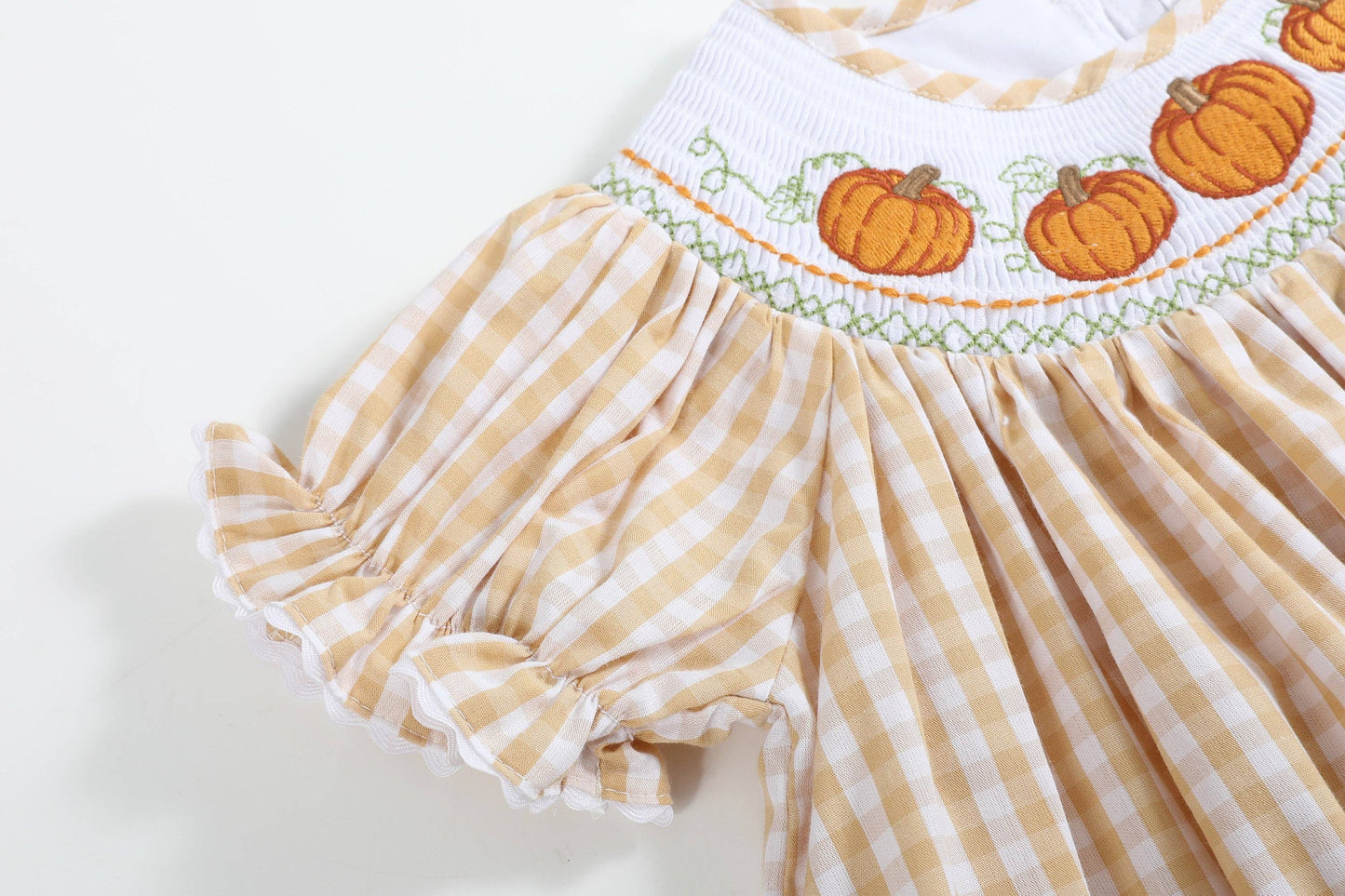 Light Brown Gingham Pumpkin Smock
