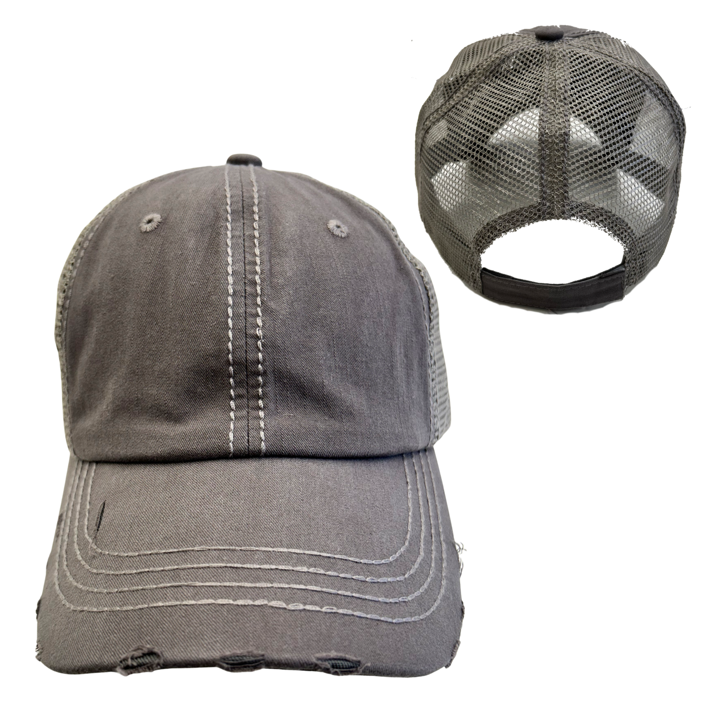YOUR PERSONALIZED TOWN, STATE, AND LATITUDE / LONGITUDE HATS: Charcoal with White Mesh Unisex