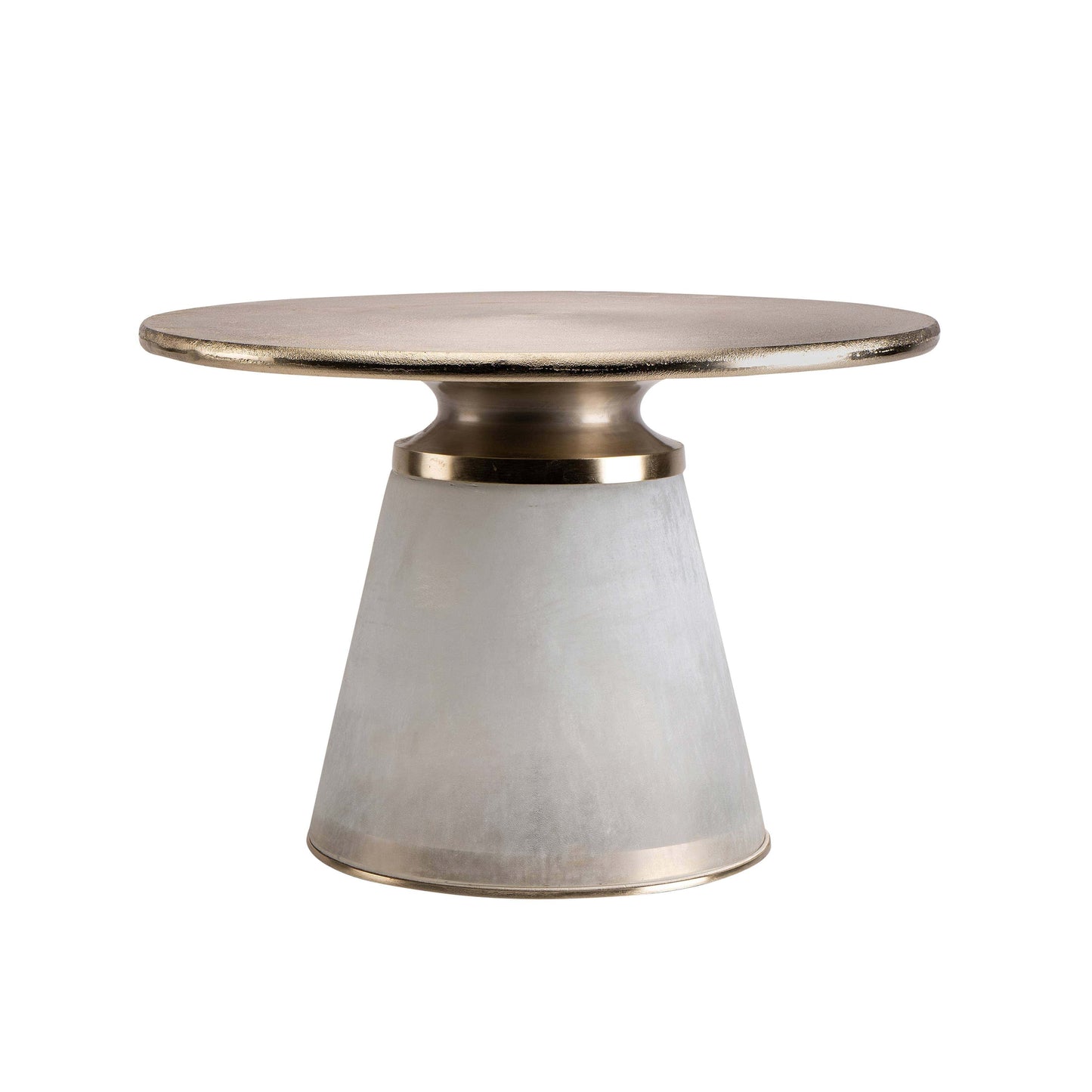 Metal Glass Round Coffee Table Pedestal Base - Clear, 17 in.