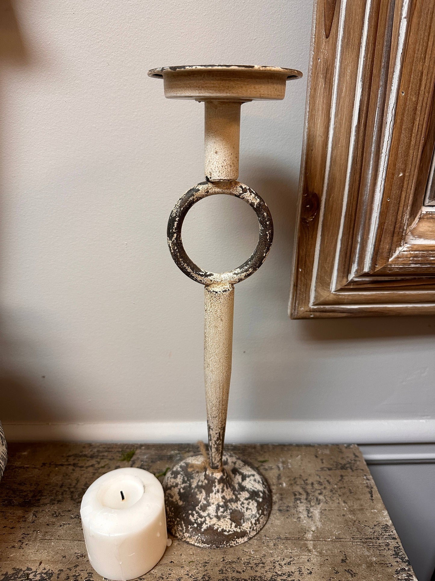 Antique Wrought Iron Candle Holder