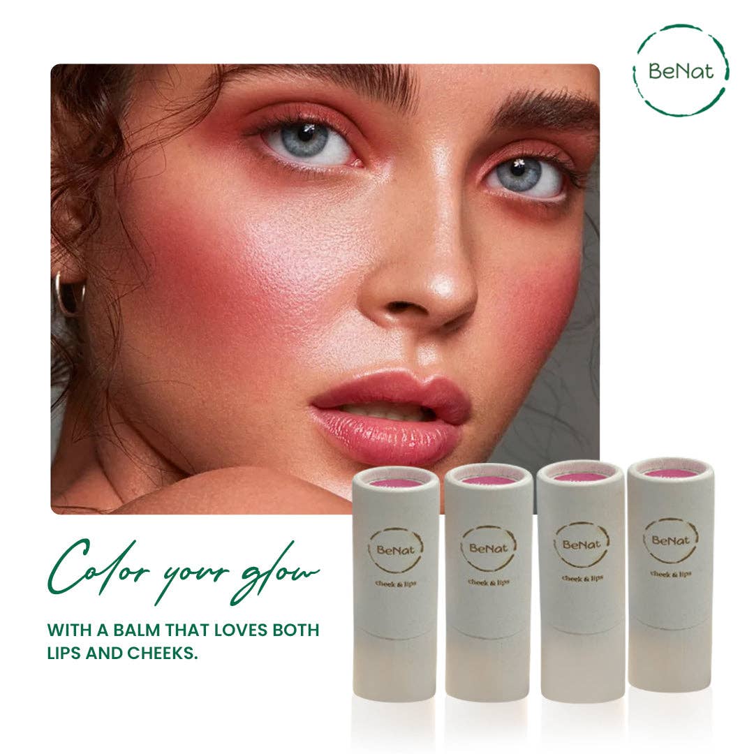 Lip & Cheek Balm. 2 in 1 Natural Bloom Lipstick.