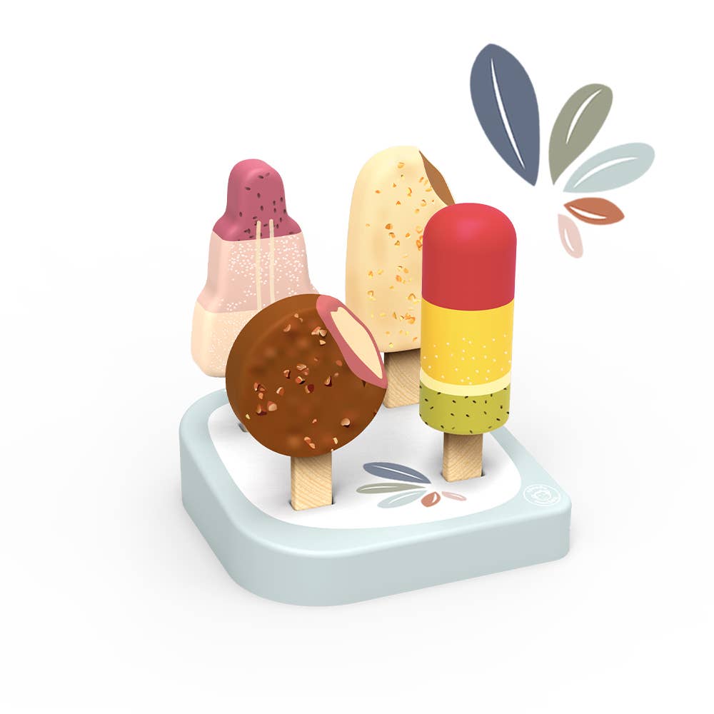 Popsicle Bar Stand with 4 Ice Creams