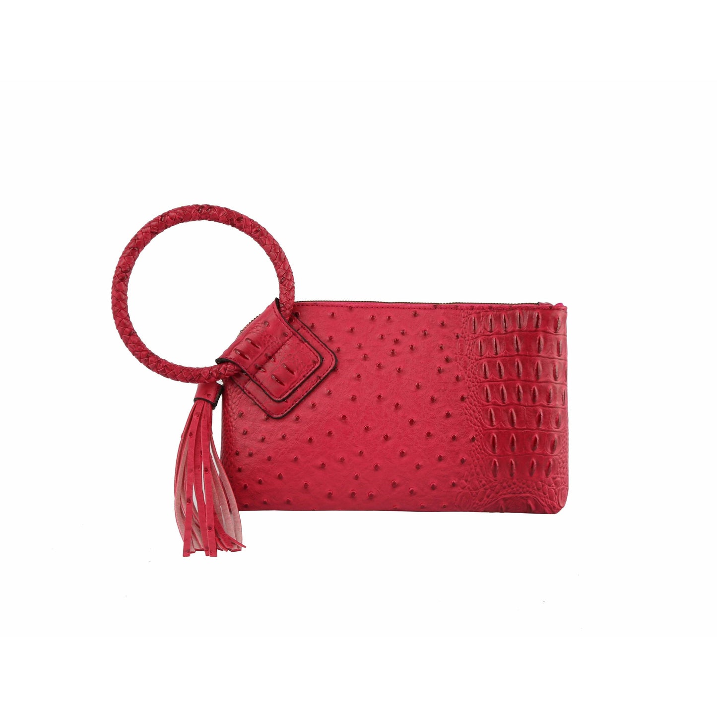 HF  Tassel Accented Embossed Wristlet Clutch  JYV-0374