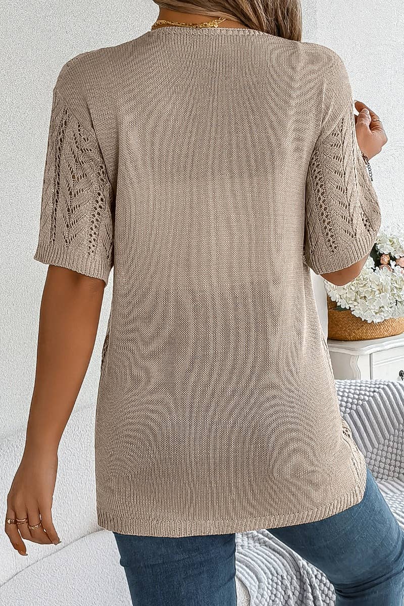 HOLLOW-KNIT SUNSCREEN SHIRT