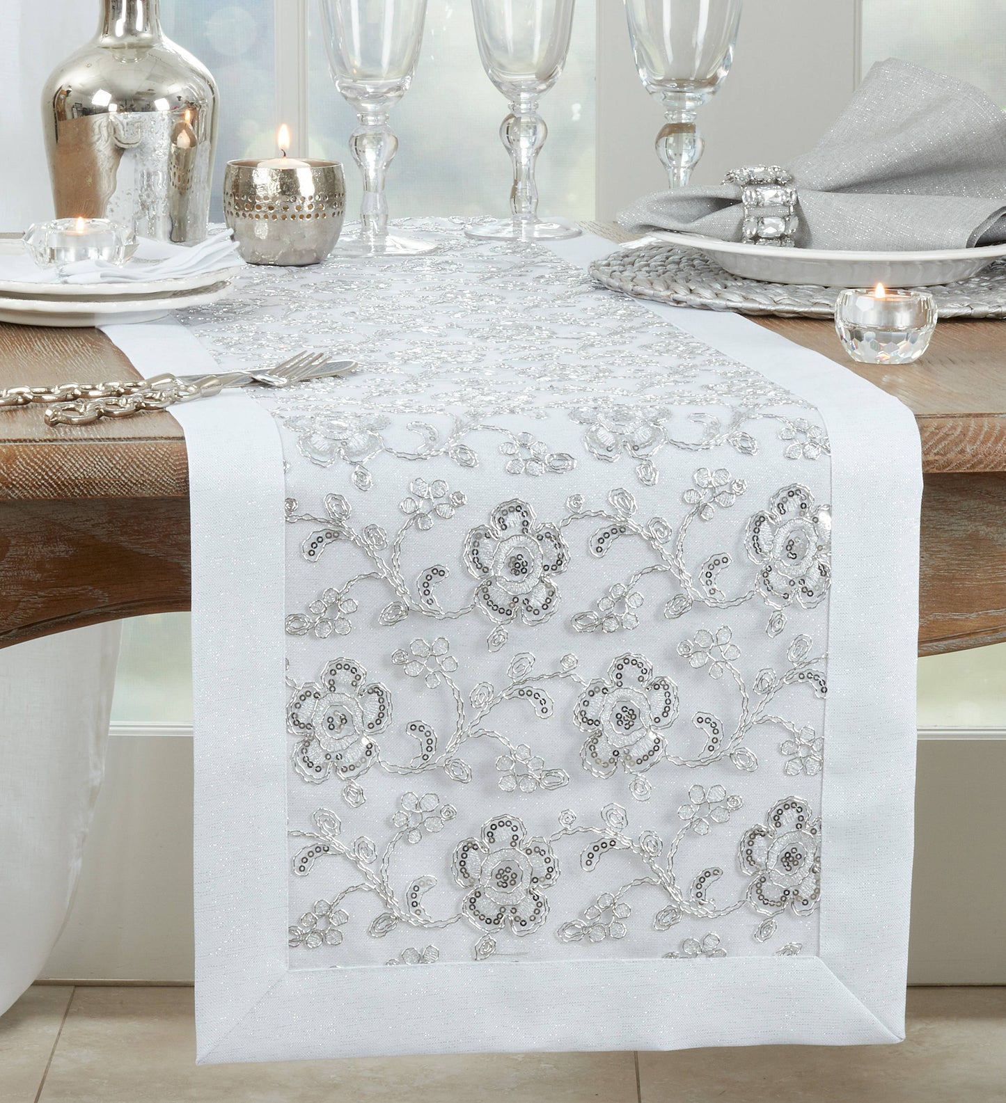 Floral Embroidered Runner