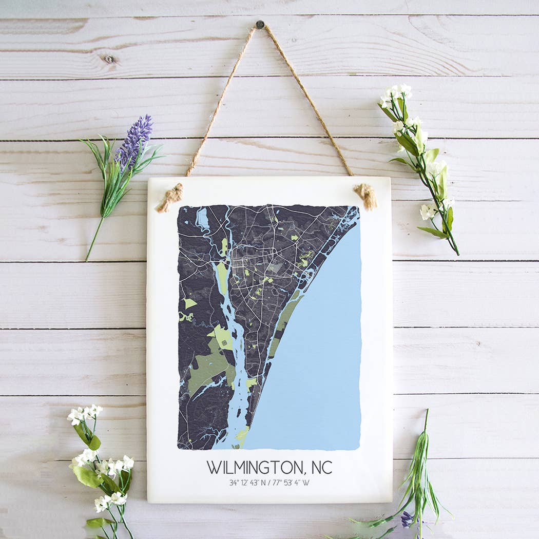 St. Augustine Florida Map Art Tile - Ceramic Tile Wall Sign