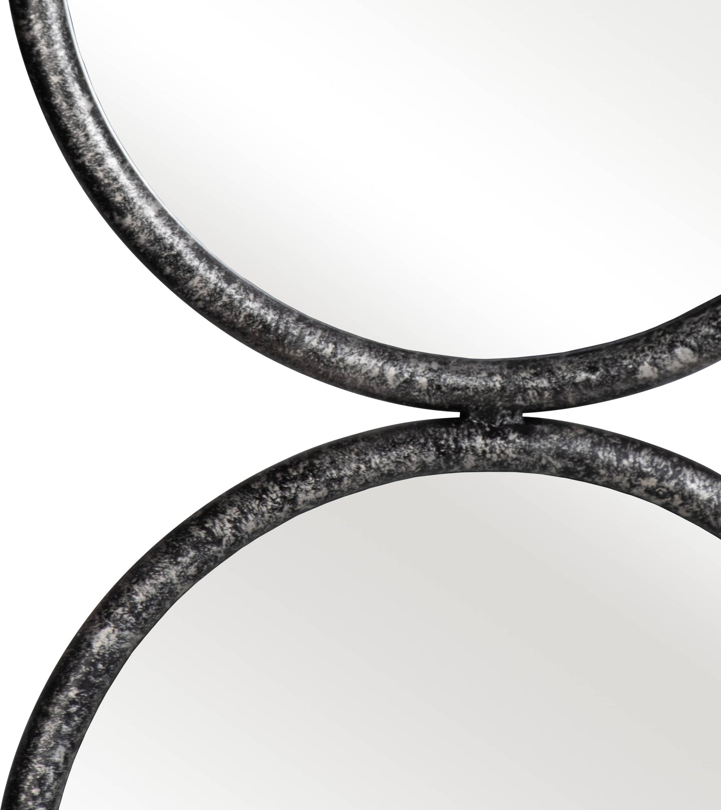 Wood Modern Four Circles Wall Mirror - Black, 48 in.