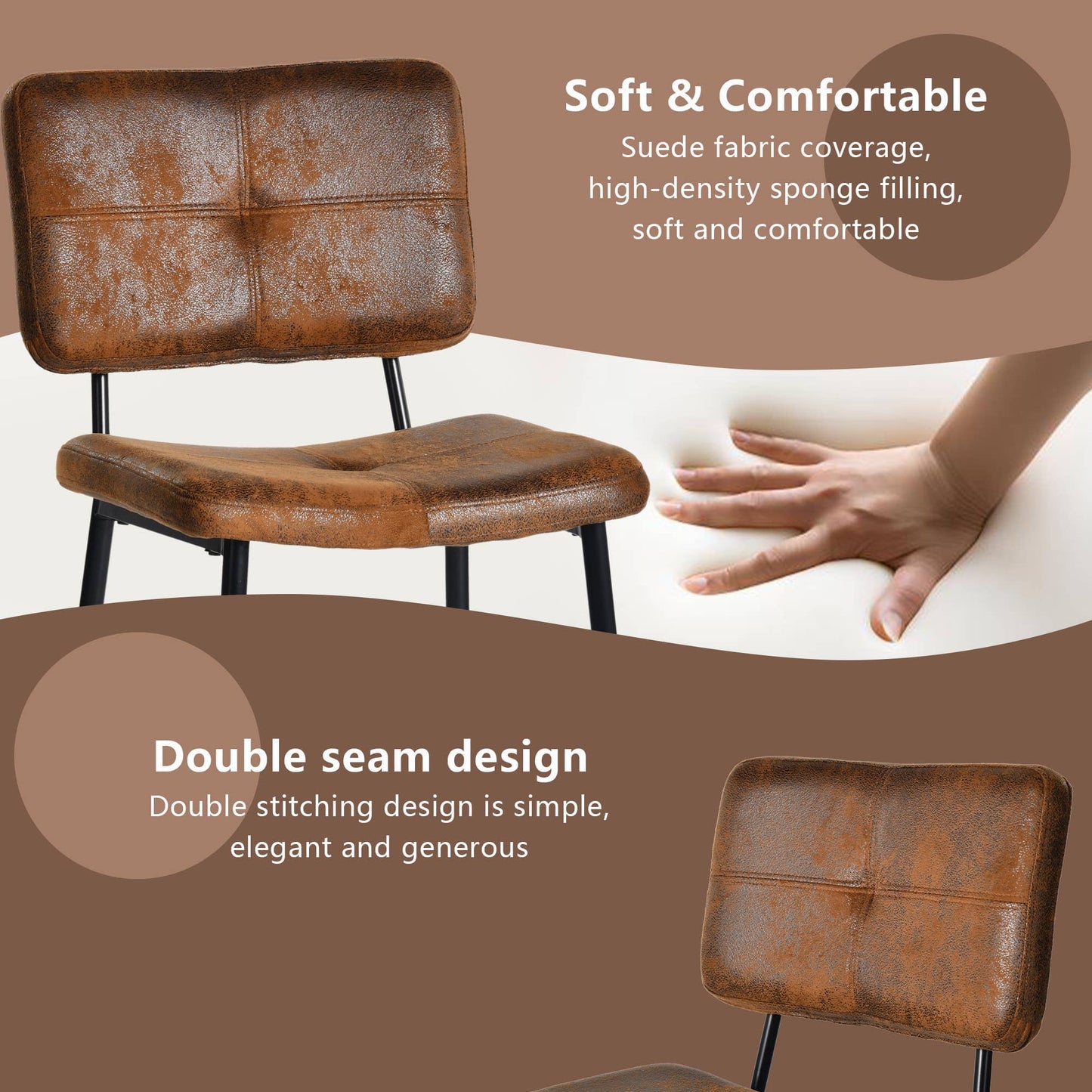 5-Piece Dining Set-63" Wave-Edge Wal Table and Chair Options