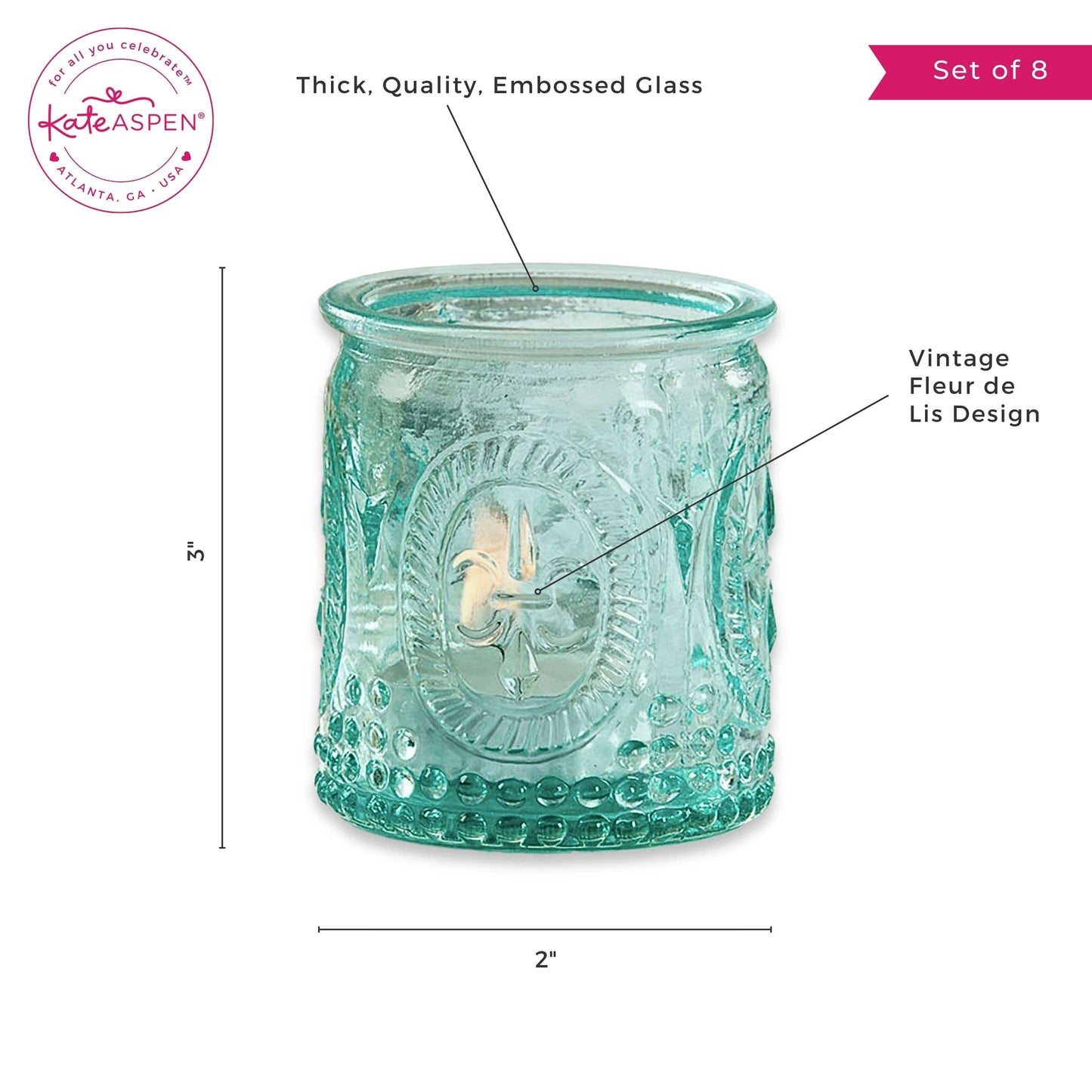 "Vintage" Blue Glass Tea Light Holder