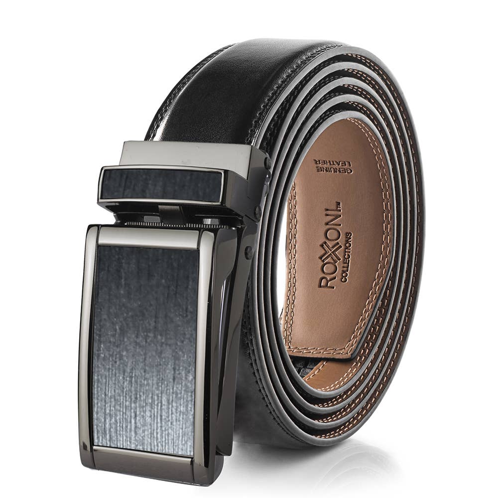 Men’s Genuine Leather Ratchet Belt with Automatic Buckle