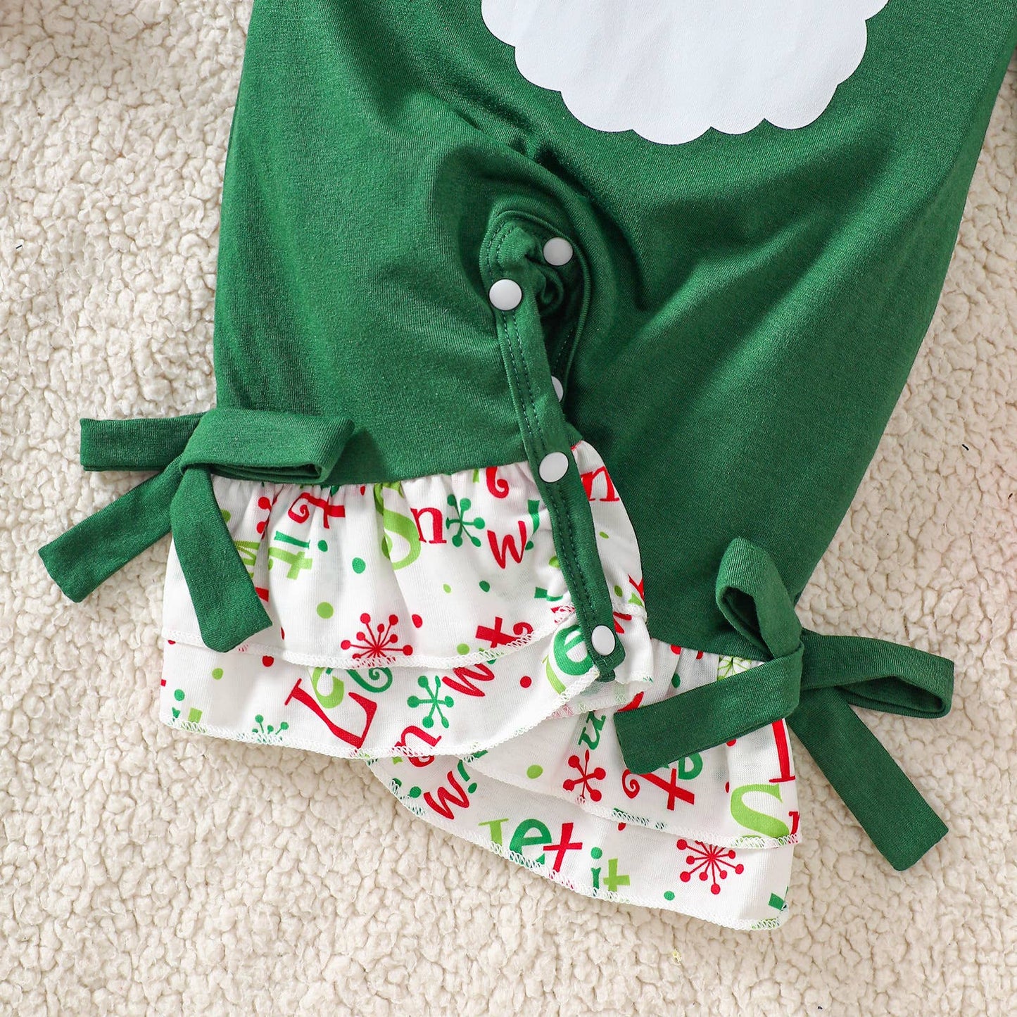 Baby Girl Christmas Tree Ruffle Romper (Non PatPat)